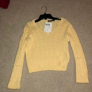 Brandy Melville Yellow Cropped Sweater